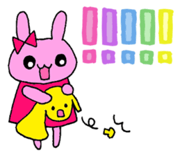 Stamp of a French horn and rabbit. sticker #8418208