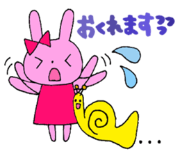 Stamp of a French horn and rabbit. sticker #8418209