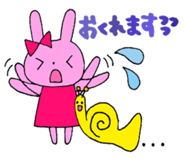 Stamp of a French horn and rabbit. sticker #8418209