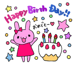 Stamp of a French horn and rabbit. sticker #8418217