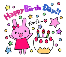 Stamp of a French horn and rabbit. sticker #8418217