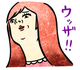 Annoying girl, she looks down someone. sticker #8420266