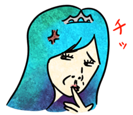 Annoying girl, she looks down someone. sticker #8420288