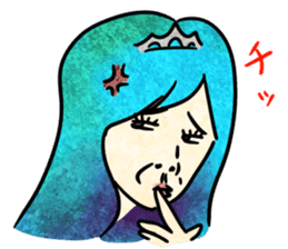 Annoying girl, she looks down someone. sticker #8420288