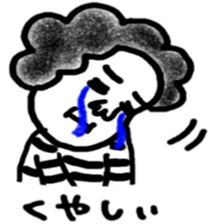 Stripe T-Shirt Afro Hair sticker #8421319