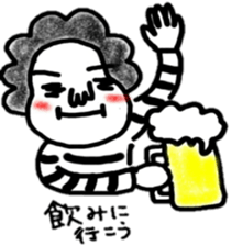 Stripe T-Shirt Afro Hair sticker #8421331