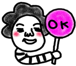 Stripe T-Shirt Afro Hair sticker #8421334