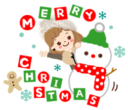 An adult, pretty winter stamp sticker #8421584