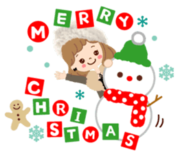 An adult, pretty winter stamp sticker #8421584