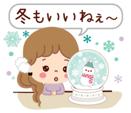 An adult, pretty winter stamp sticker #8421585