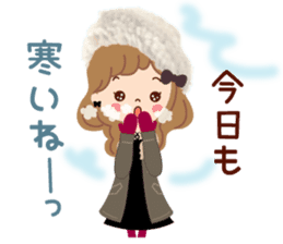 An adult, pretty winter stamp sticker #8421586