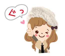 An adult, pretty winter stamp sticker #8421589