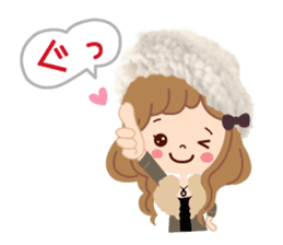 An adult, pretty winter stamp sticker #8421589