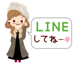 An adult, pretty winter stamp sticker #8421590