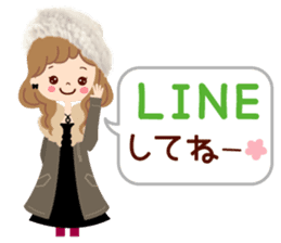 An adult, pretty winter stamp sticker #8421590