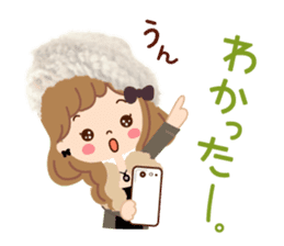 An adult, pretty winter stamp sticker #8421591