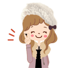 An adult, pretty winter stamp sticker #8421592