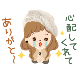 An adult, pretty winter stamp sticker #8421598