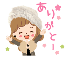 An adult, pretty winter stamp sticker #8421601