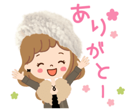 An adult, pretty winter stamp sticker #8421601