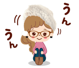 An adult, pretty winter stamp sticker #8421604