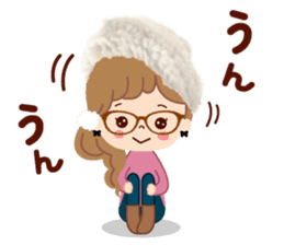 An adult, pretty winter stamp sticker #8421604