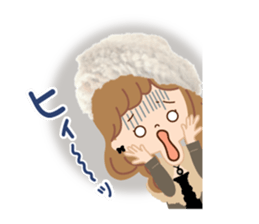 An adult, pretty winter stamp sticker #8421606