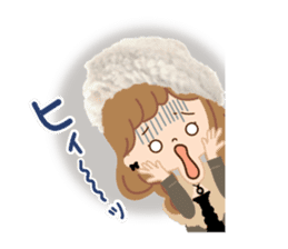 An adult, pretty winter stamp sticker #8421606