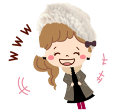 An adult, pretty winter stamp sticker #8421608