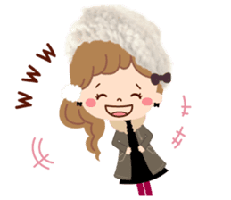 An adult, pretty winter stamp sticker #8421608