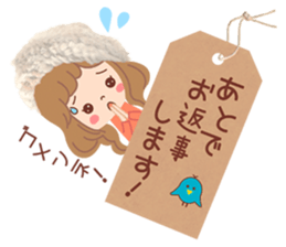 An adult, pretty winter stamp sticker #8421615