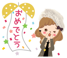 An adult, pretty winter stamp sticker #8421618