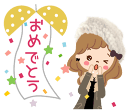 An adult, pretty winter stamp sticker #8421618