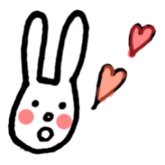 Deadpan white rabbit