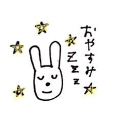 Deadpan white rabbit sticker #8422541