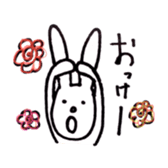 Deadpan white rabbit sticker #8422542