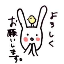 Deadpan white rabbit sticker #8422546