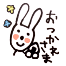 Deadpan white rabbit sticker #8422547