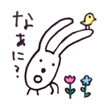 Deadpan white rabbit sticker #8422548