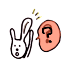 Deadpan white rabbit sticker #8422549