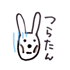 Deadpan white rabbit sticker #8422552