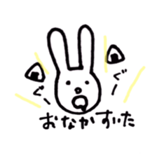 Deadpan white rabbit sticker #8422553
