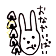Deadpan white rabbit sticker #8422554