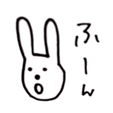 Deadpan white rabbit sticker #8422556
