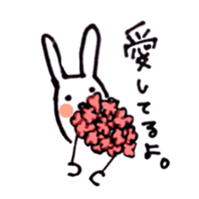 Deadpan white rabbit sticker #8422563