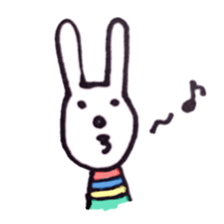 Deadpan white rabbit sticker #8422564