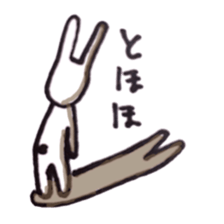 Deadpan white rabbit sticker #8422565