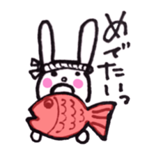 Deadpan white rabbit sticker #8422569