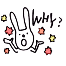 Deadpan white rabbit sticker #8422572