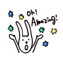 Deadpan white rabbit sticker #8422573